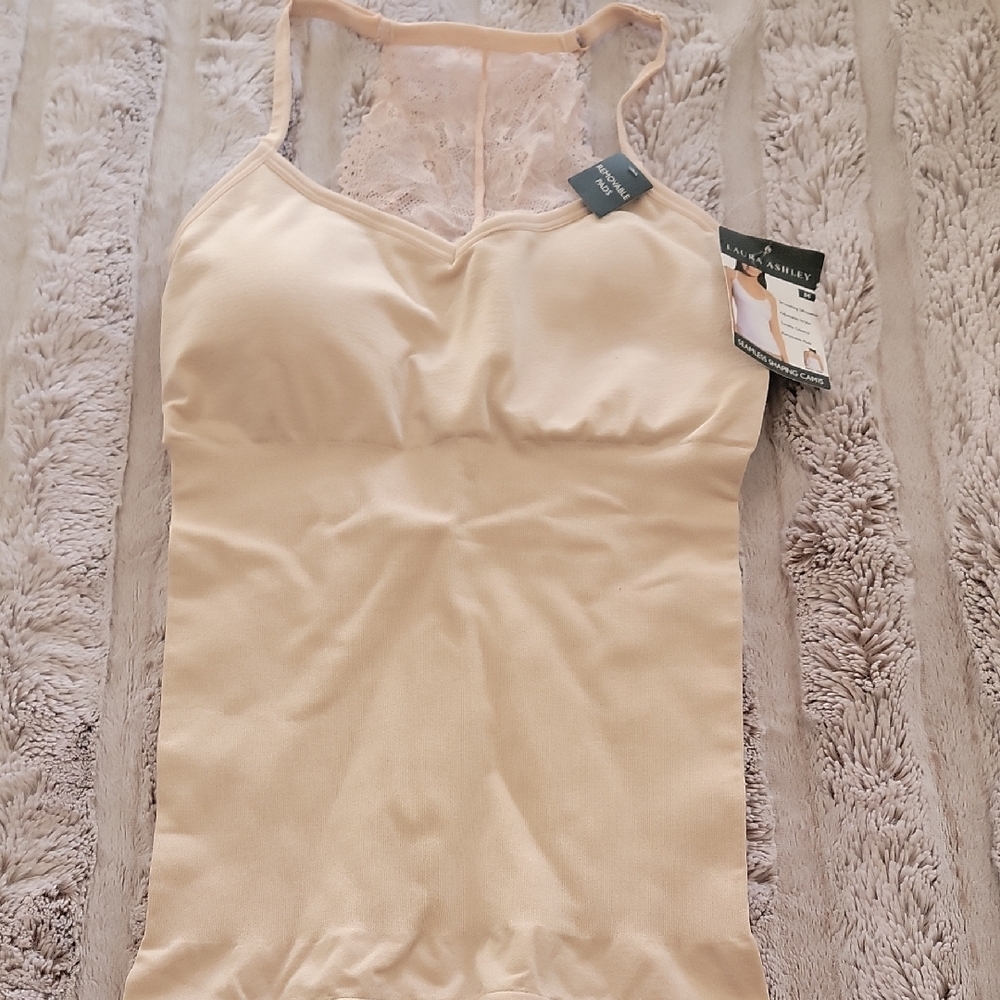 Laura Ashley Cream Seamless Shaping Camisole with Lace